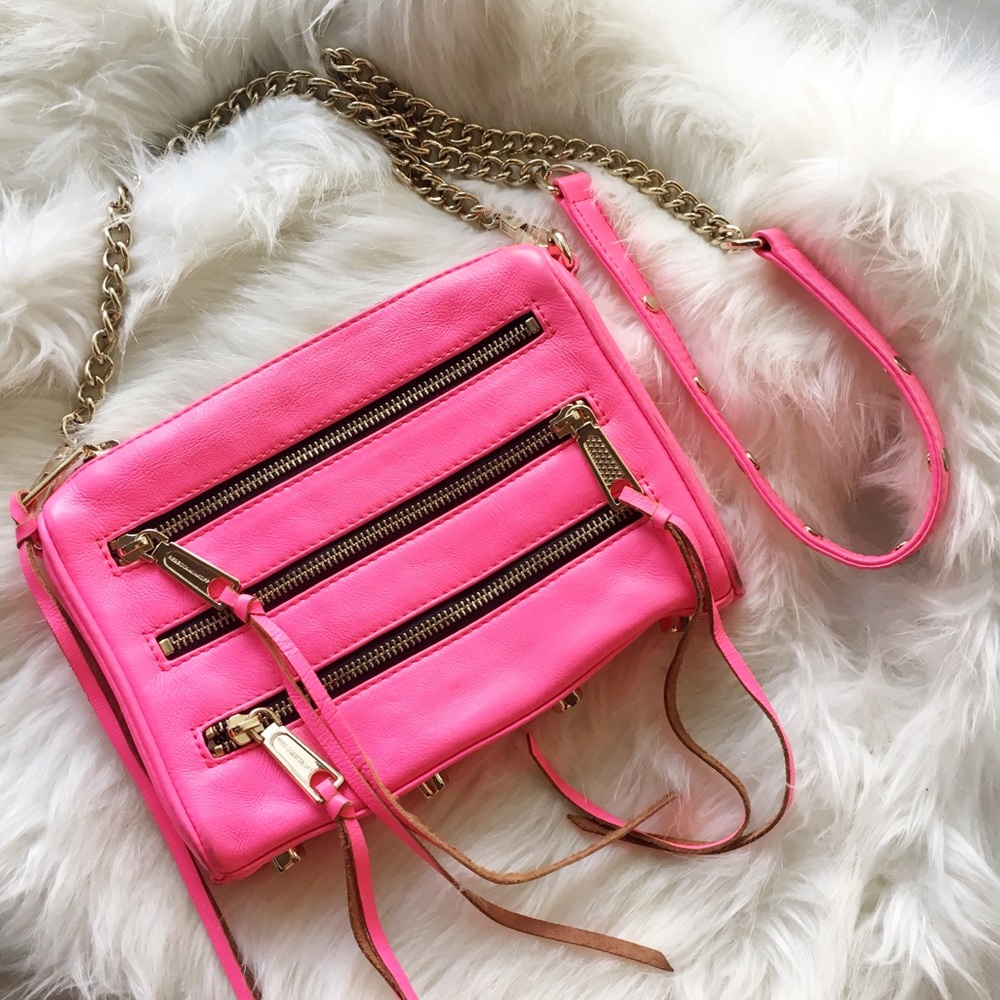 Rebecca Minkoff 'Mini 5 Zip' Neon Pink Crossbody